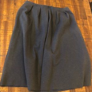 Madewell Gray Pleated Midi Skirt